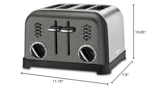 Cuisinart CPT-180BKS toaster with crumb tray for easy cleanup