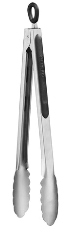 Cuisinart CTG-00-12TNG 12-inch tongs with silicone tips, safe for nonstick cookware.