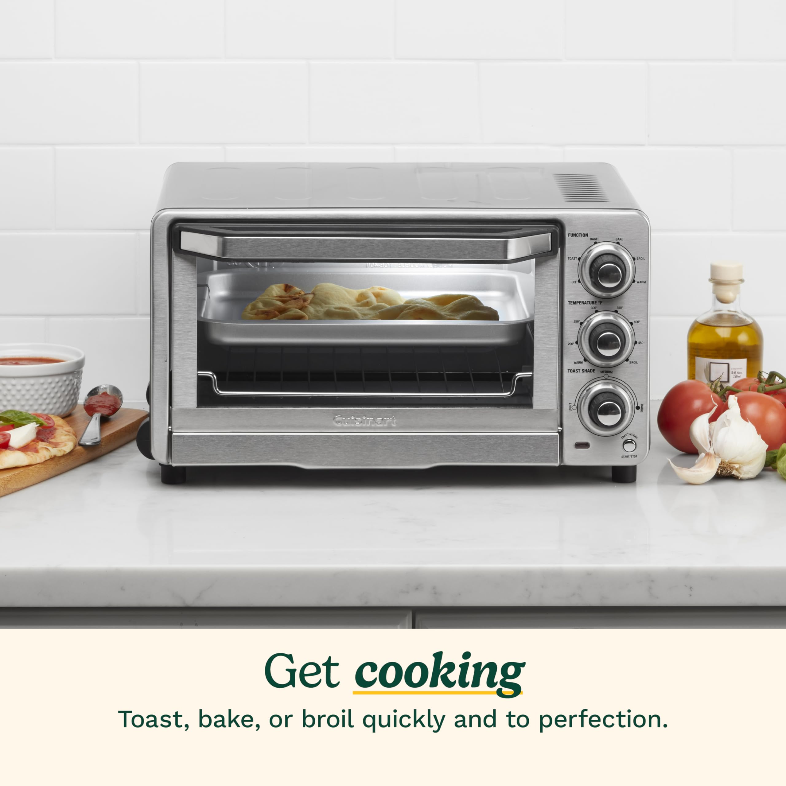 Cuisinart Custom Classic Toaster Oven Broiler interior shows nonstick coating and roomy cavity