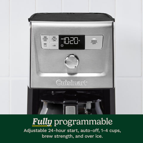 Cuisinart DCC-3500SS keep-warm extension preserves heat for hours of sipping.