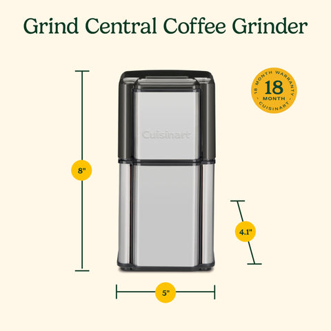 Cuisinart DCG-12BC Grind Central's removable dishwasher-safe bowl simplifies cleanup after grinding.