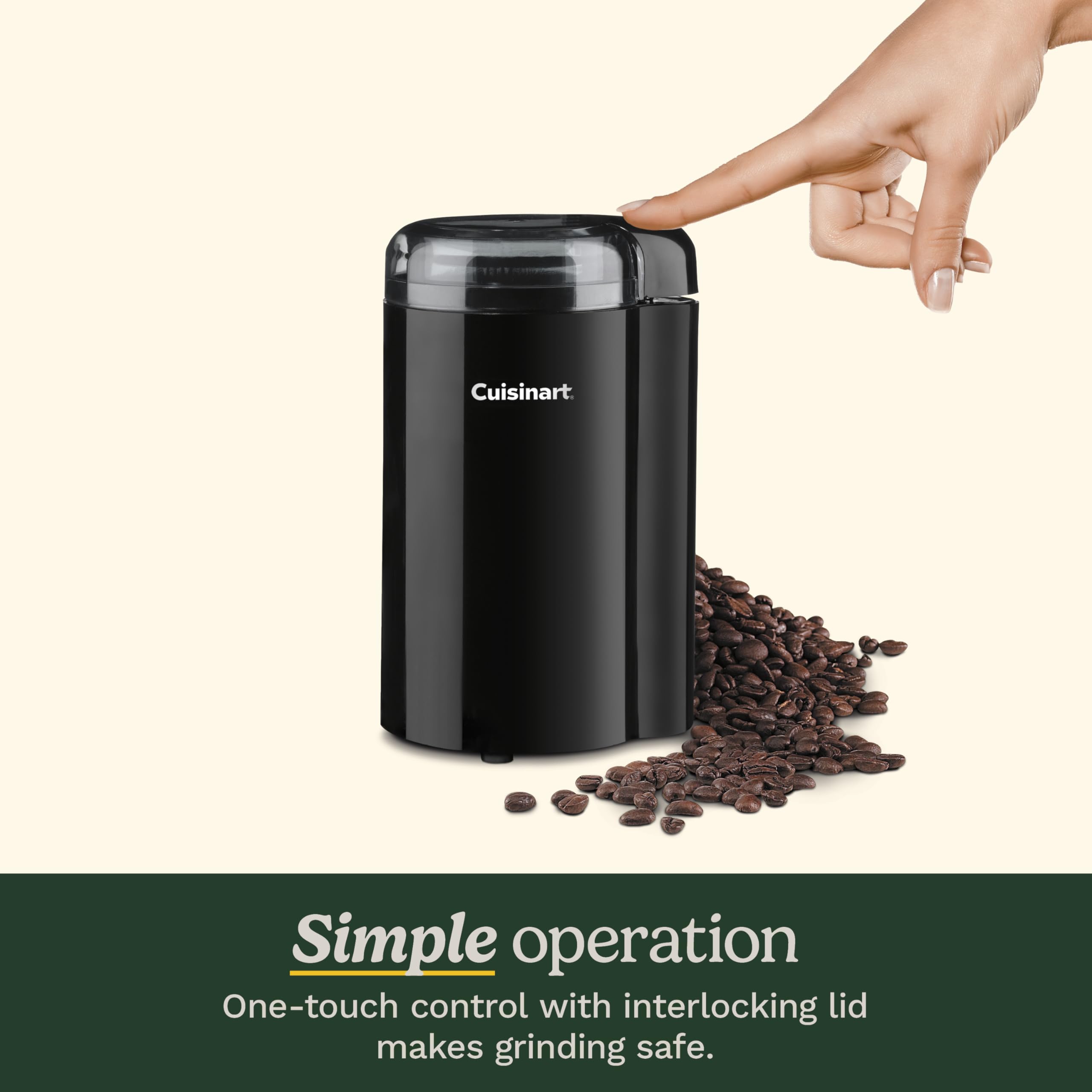 Cuisinart DCG-20BKN 2.5-ounce capacity for up to 12 cups of coffee.