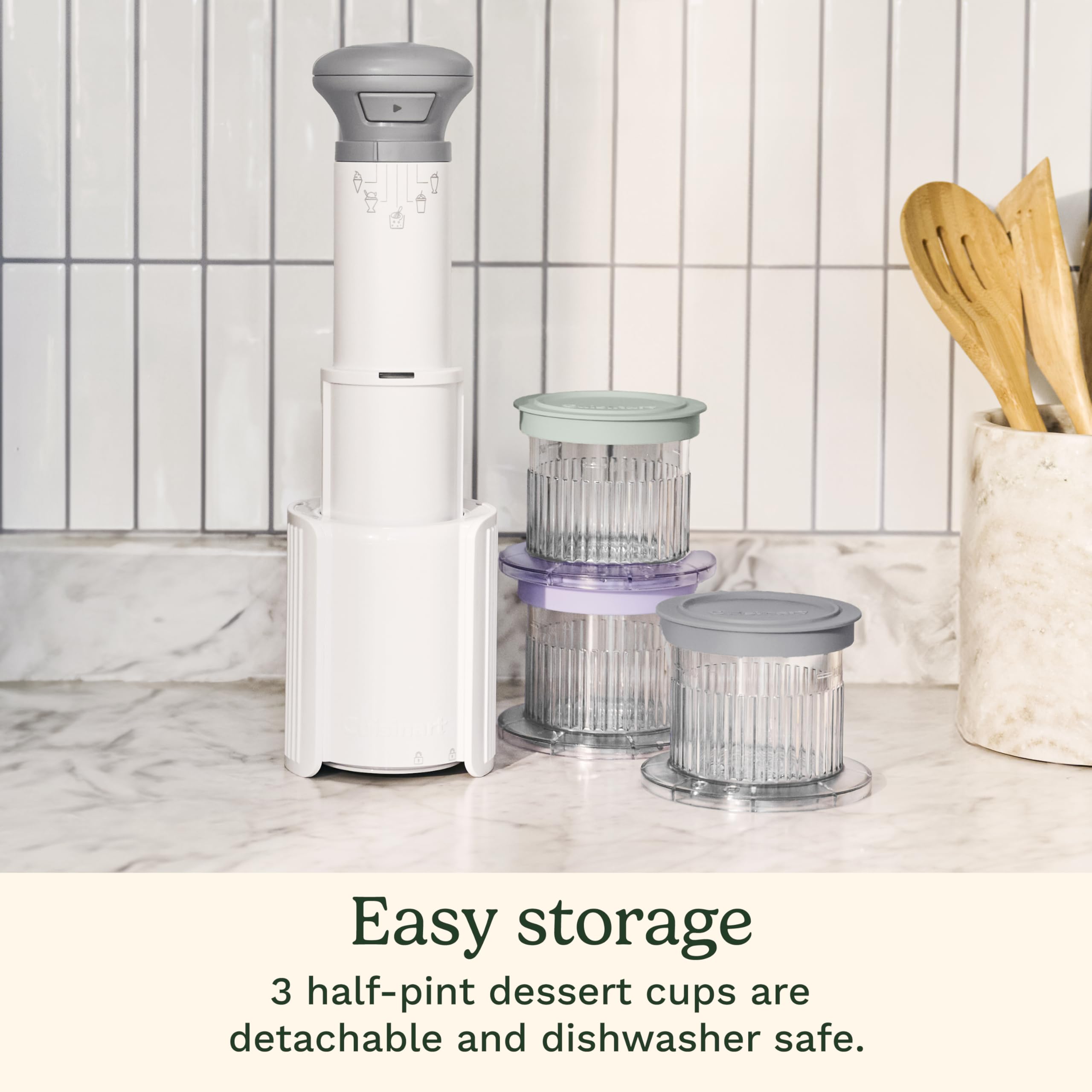 Cuisinart FastFreeze dishwasher-safe cups for easy cleanup