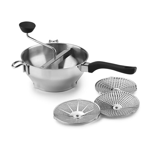 Cuisinart Food Mill with stainless steel body and three discs for versatile purees