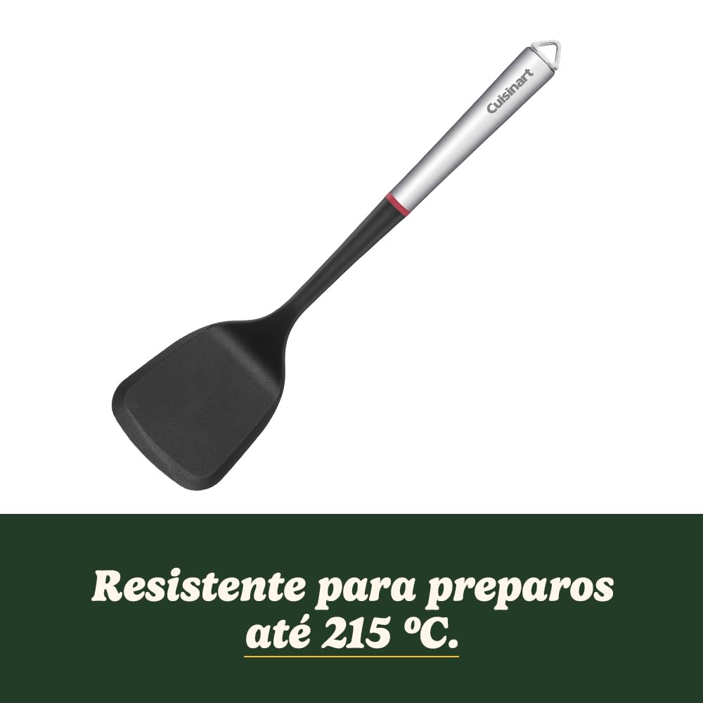 Cuisinart Fusion Proline Solid Turner handle detail, nylon head resists heat up to 400°F.