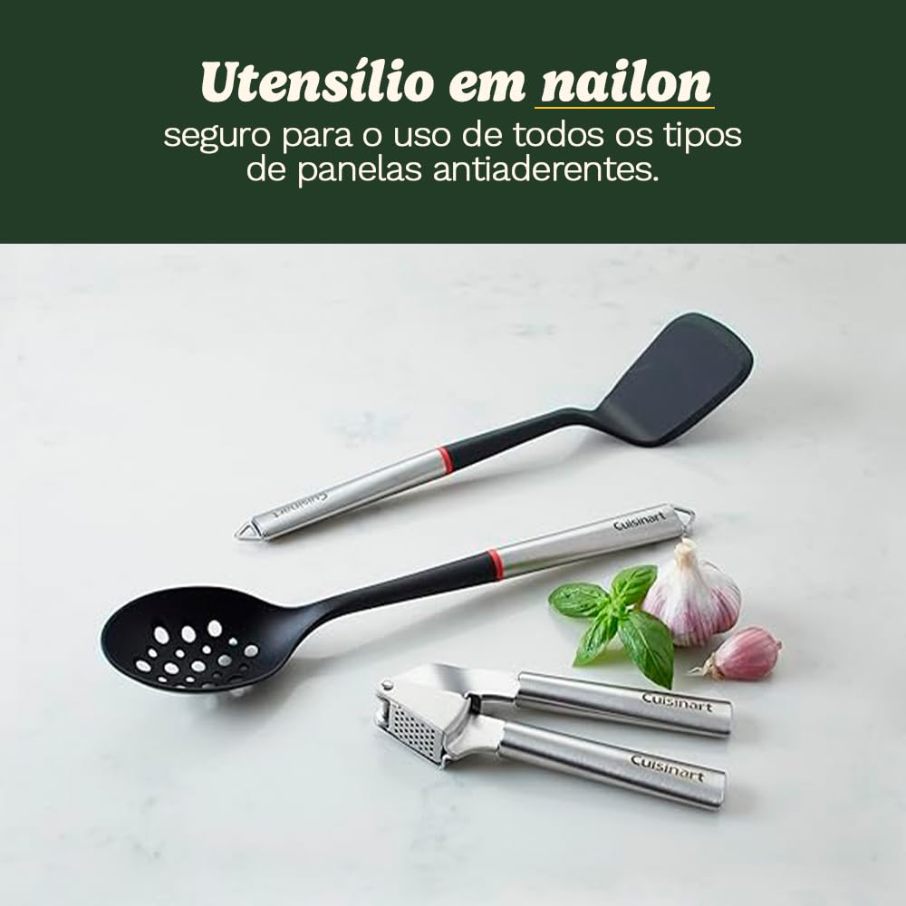 Cuisinart Fusion Proline Solid Turner nylon head, safe for nonstick cookware and easy cleanup.