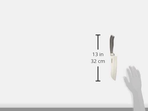 Cuisinart Graphix Santoku 7-inch in use for vegetables and proteins with control