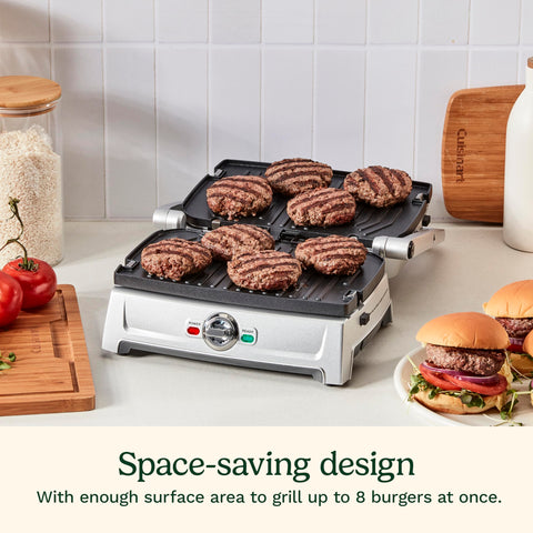 Cuisinart Griddler Compact panini press ready to press sandwiches at home.