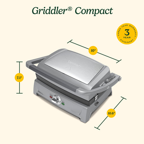 Cuisinart Griddler Compact reversible plates simplify cooking and cleanup.