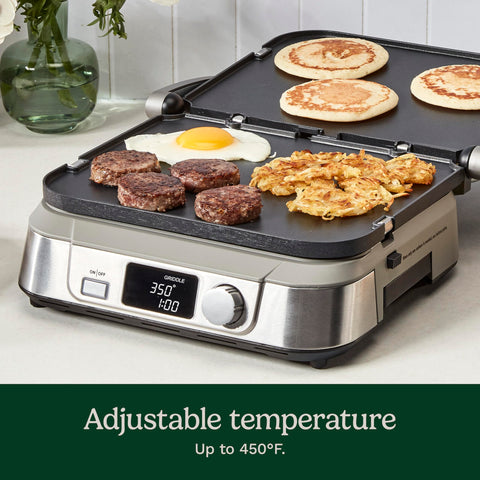 Cuisinart Griddler FIVE removable plates simplify cleaning and mode changes.