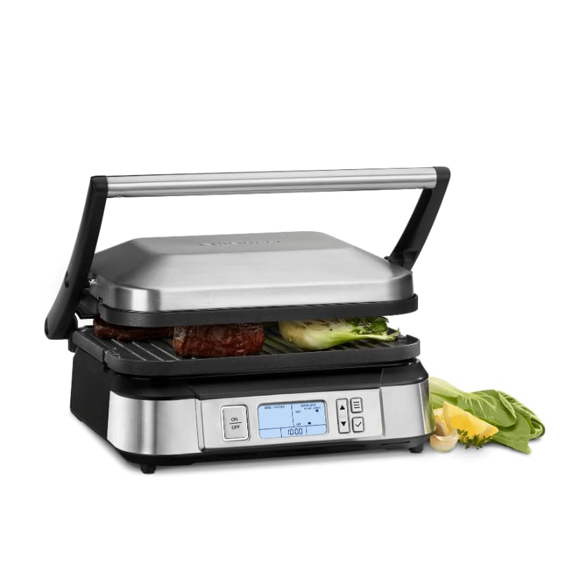 Cuisinart Griddler opens flat to increase cooking space for large meals