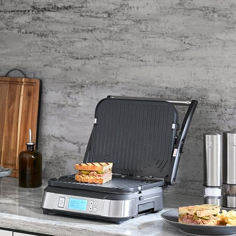Cuisinart Griddler tilt feature enables grease drainage during cooking