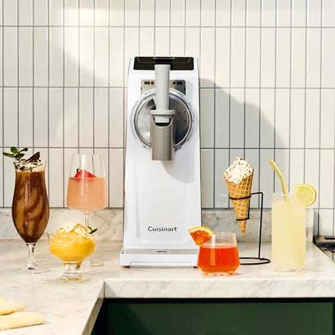 Cuisinart ICE-200 dispense control showing smooth soft-serve texture.