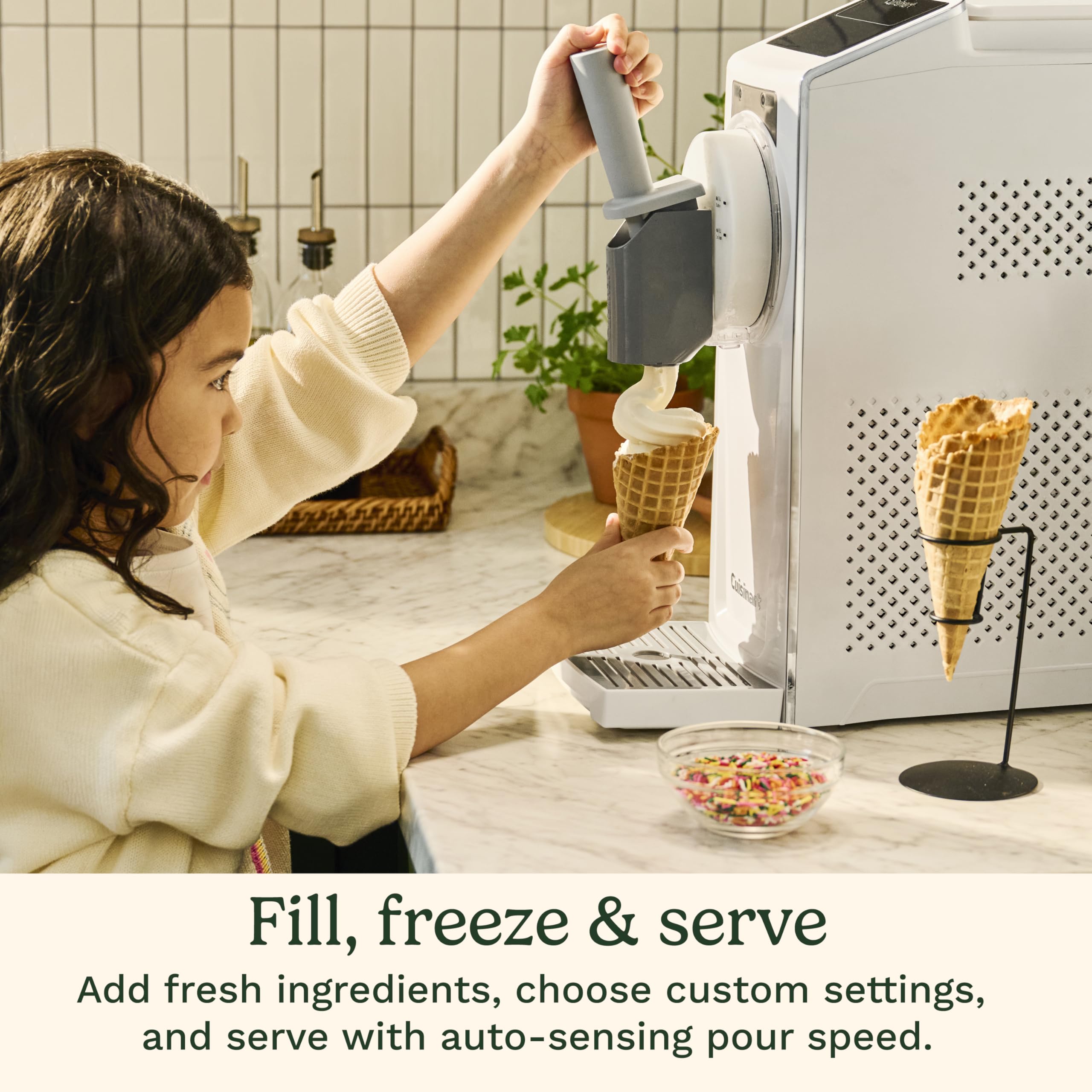 Cuisinart ICE-200 in use at a party preparing sorbet.