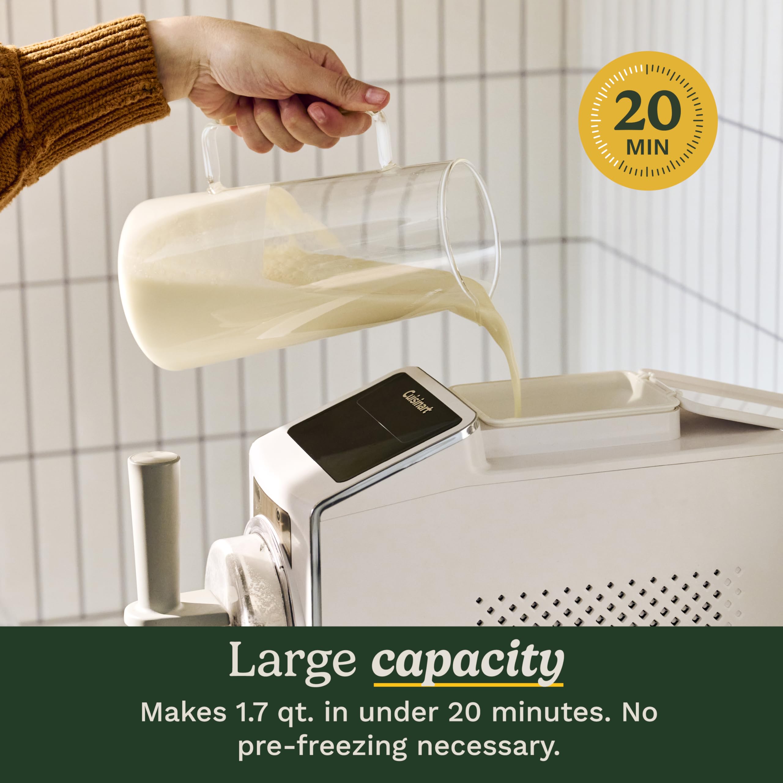 Cuisinart ICE-200 quick-freeze technology maintains dessert temperature.