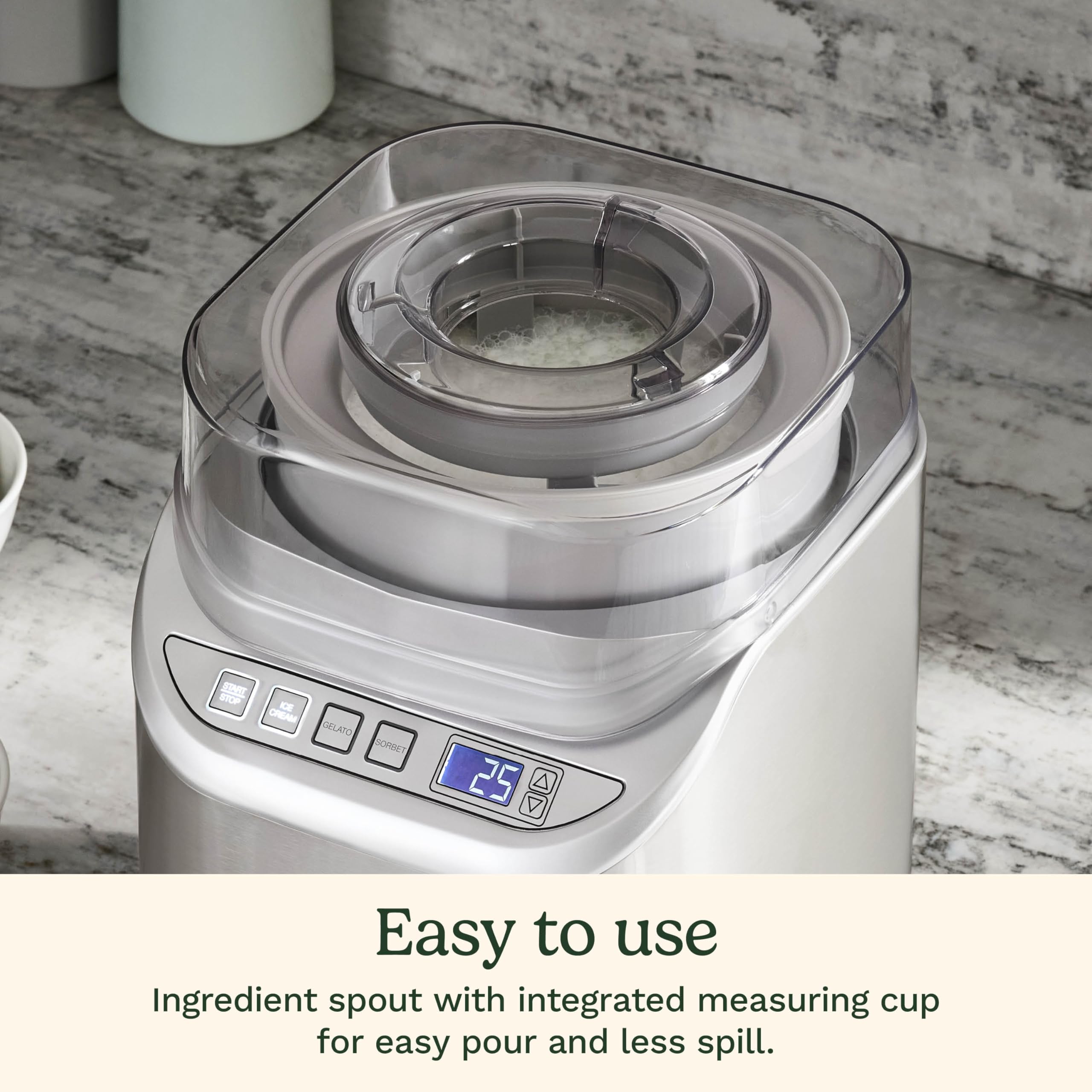 Cuisinart ice cream maker auto shutoff ensures safe, hands-free operation
