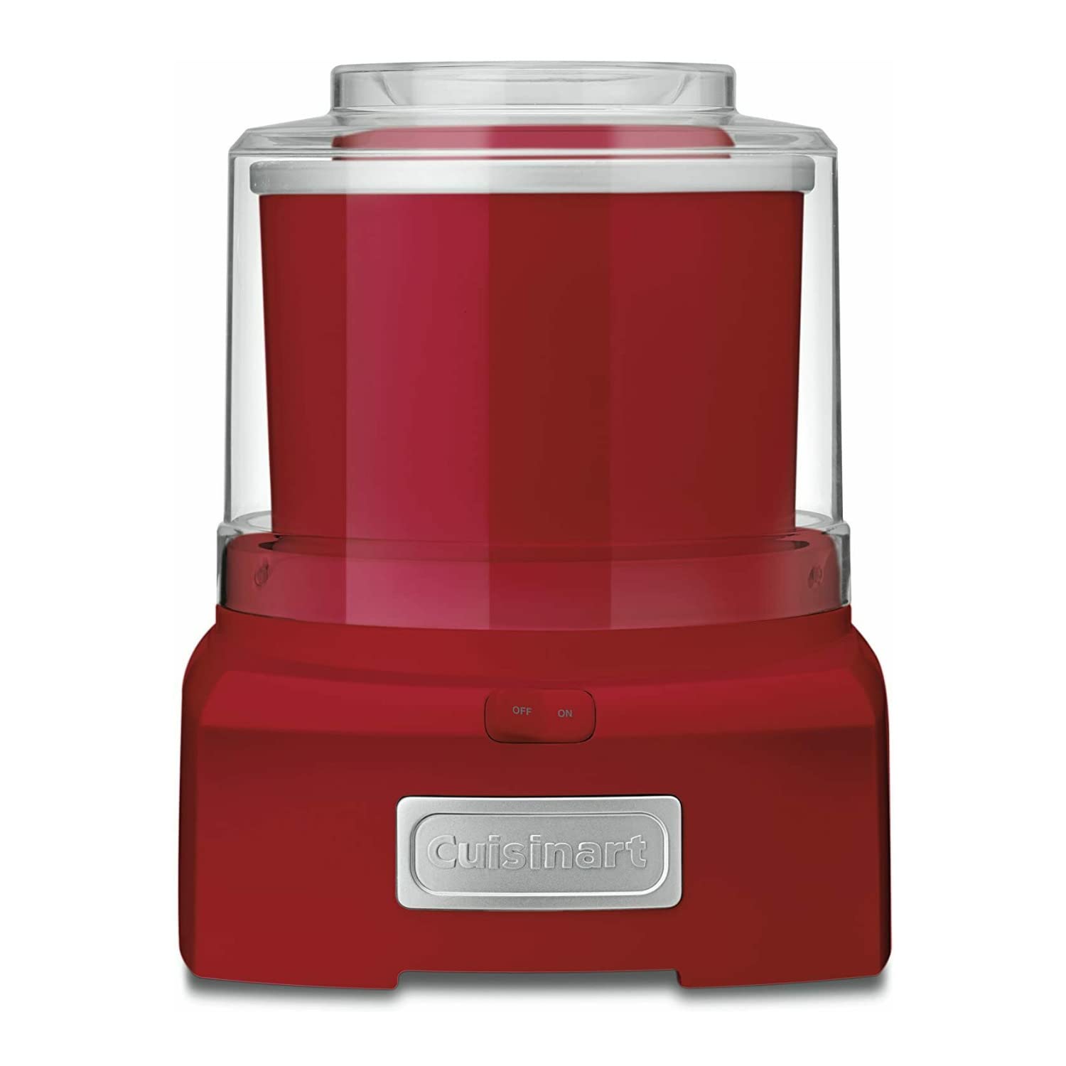 Cuisinart ice cream maker front view shows compact home-friendly design