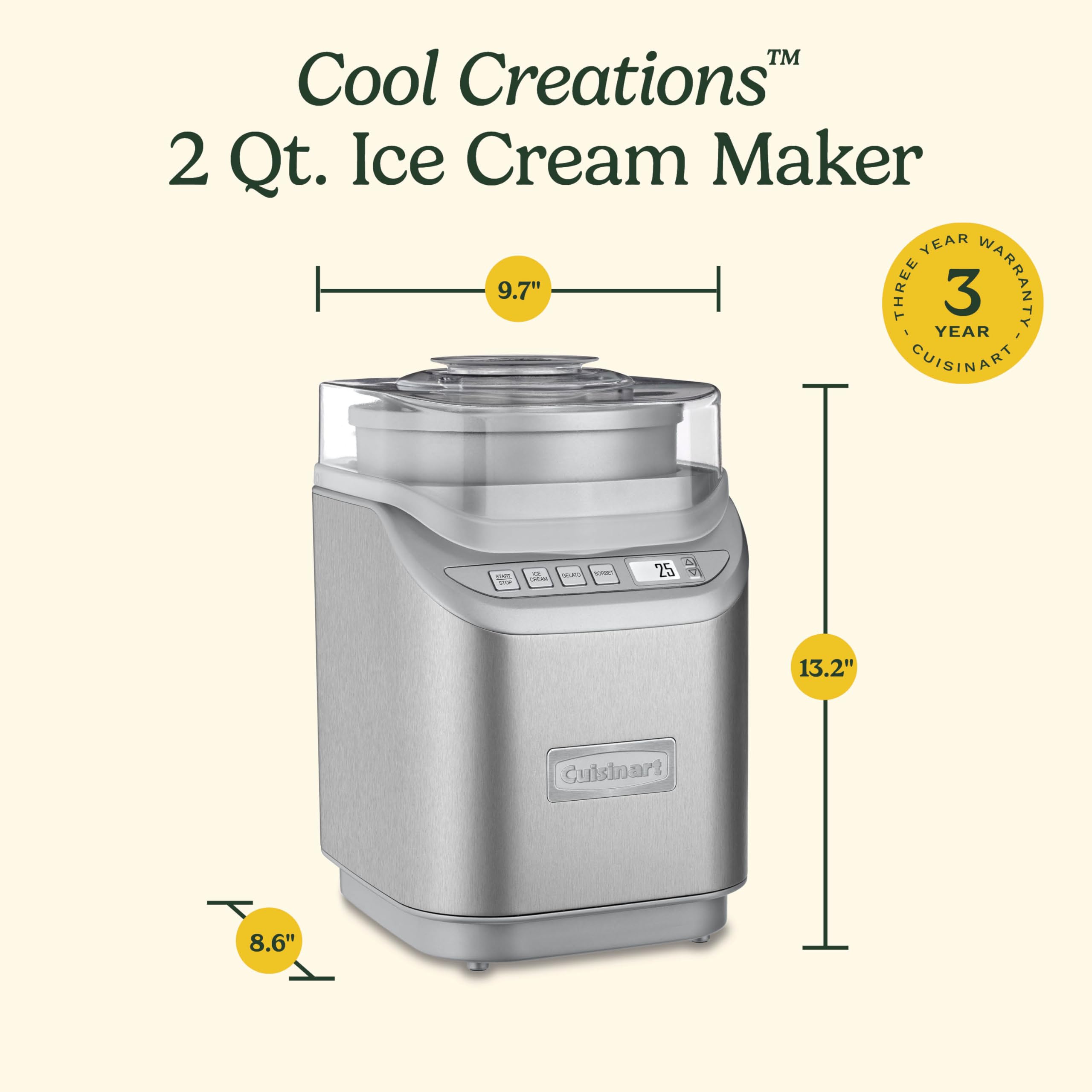 Cuisinart ice cream maker frozen yogurt setting for creamy at-home treats