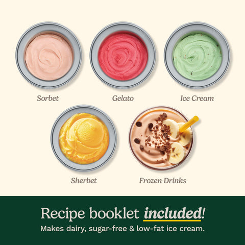 Cuisinart ice cream maker features a large ingredient spout for easy mix-ins.