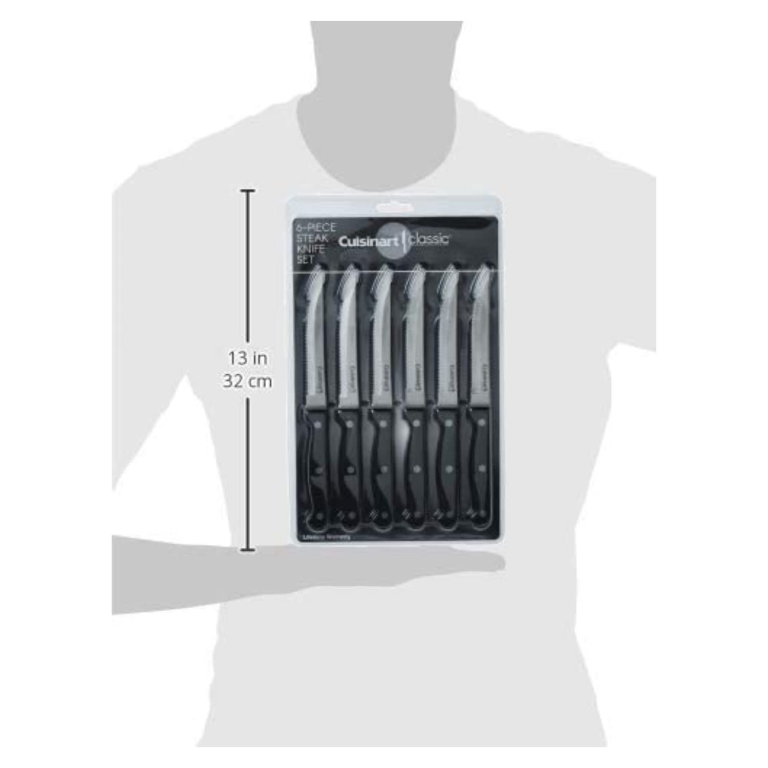 Cuisinart knife set with full-tang construction and riveted ergonomic handle for durable control.
