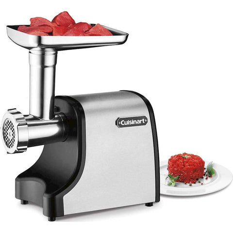 Cuisinart meat grinder cutting plates offer medium and coarse options for texture.