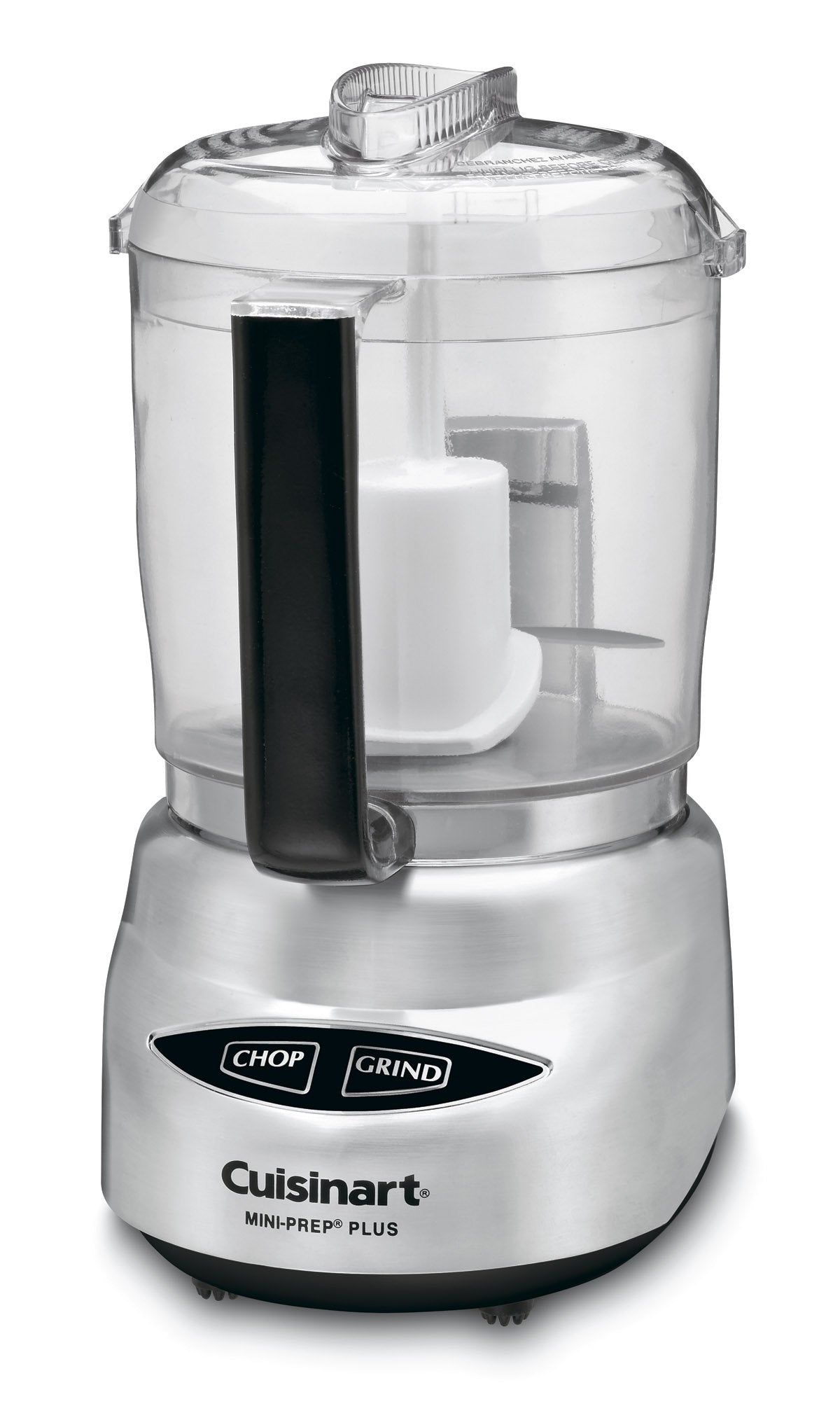 Cuisinart Mini-Prep Plus auto-reversing blade enables versatile chopping and grinding.