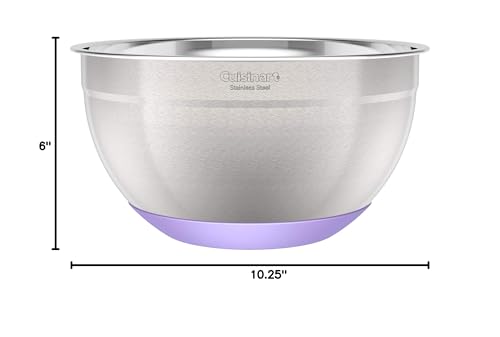 Cuisinart mixing bowls feature durable stainless steel and non-slip base