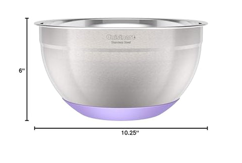 Cuisinart mixing bowls feature durable stainless steel and non-slip base