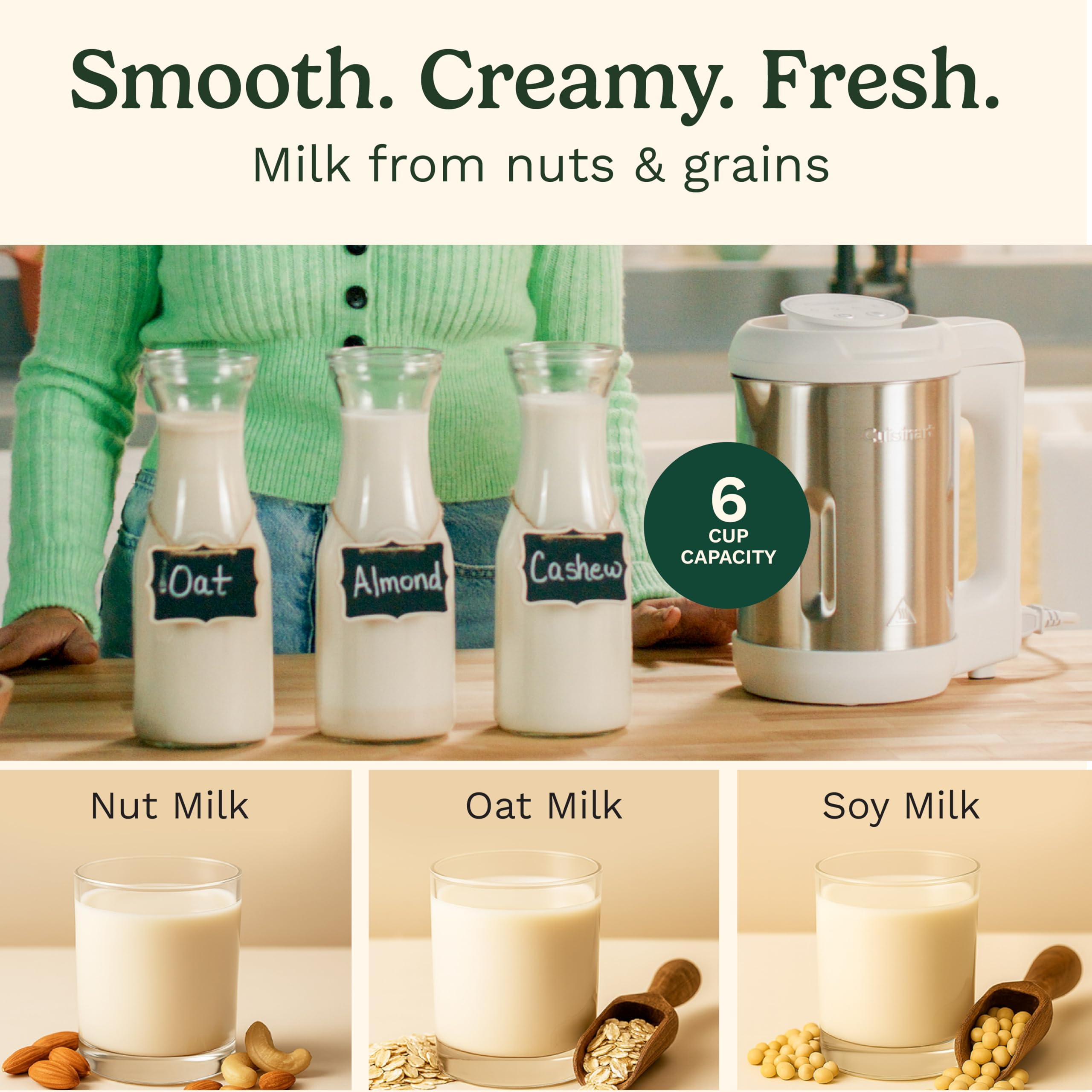 Cuisinart NutSmart frothy milk in a cup for home lattes