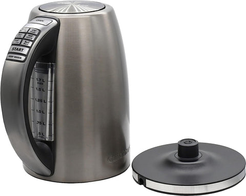 Cuisinart PerfecTemp kettle pouring hot water for precise tea brewing at the right temperature