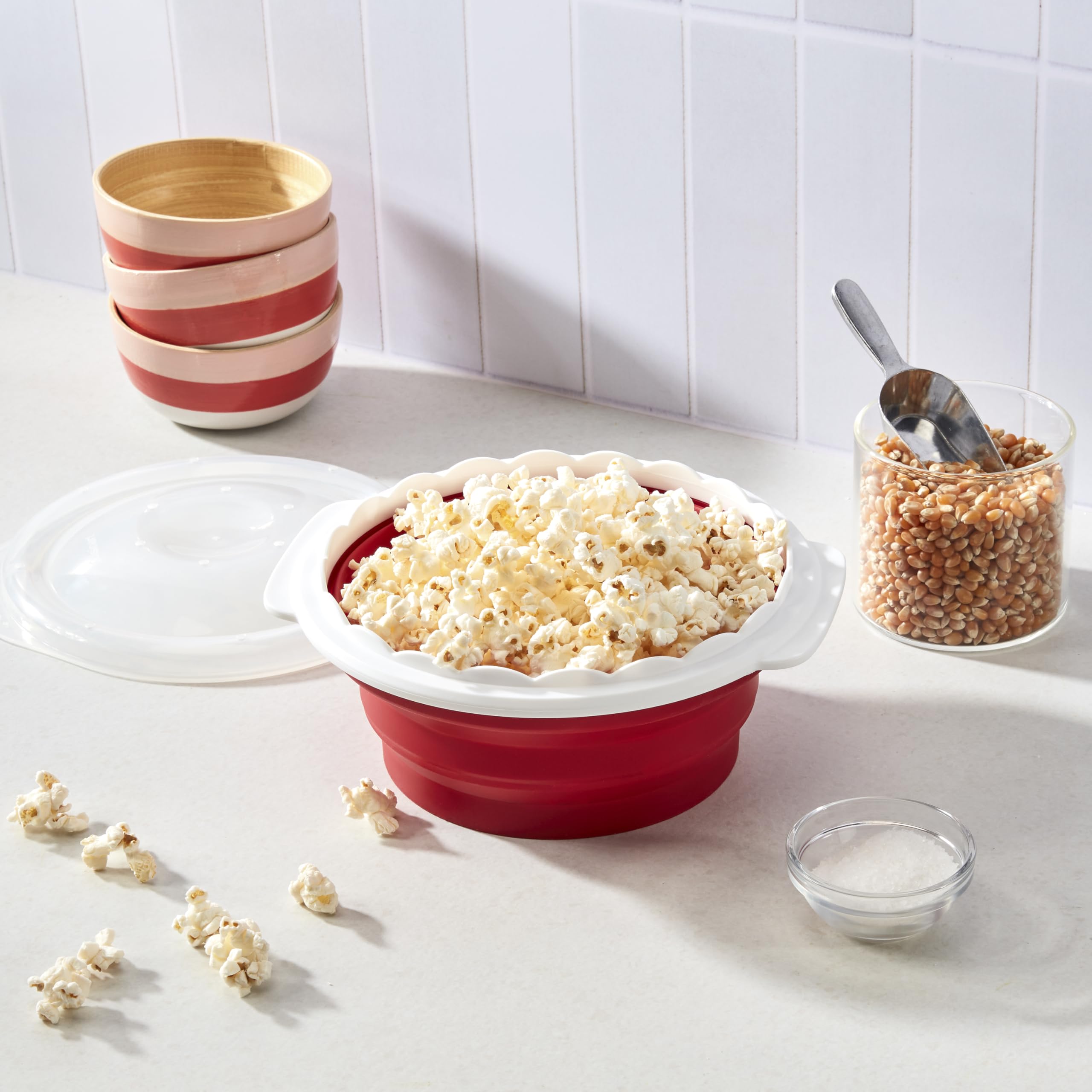 Cuisinart popcorn maker collapsible silicone bowl for compact storage