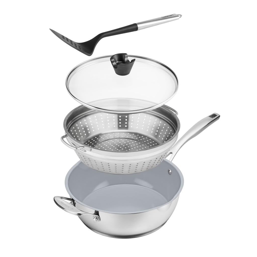Cuisinart Preferred Pan 4-Pc Set steamer insert enables healthy steaming and quick prep