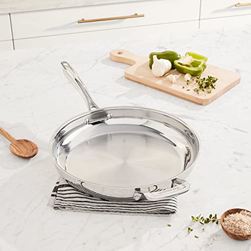 Cuisinart skillet induction-ready for versatile stovetop use on modern cooktops.