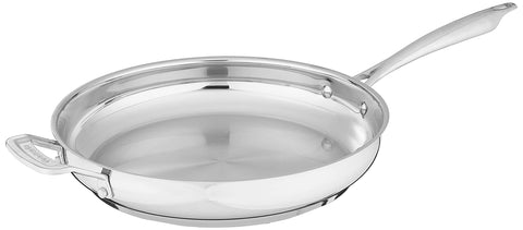 Cuisinart Professional 12-Inch skillet with helper handles for precise searing and even browning.