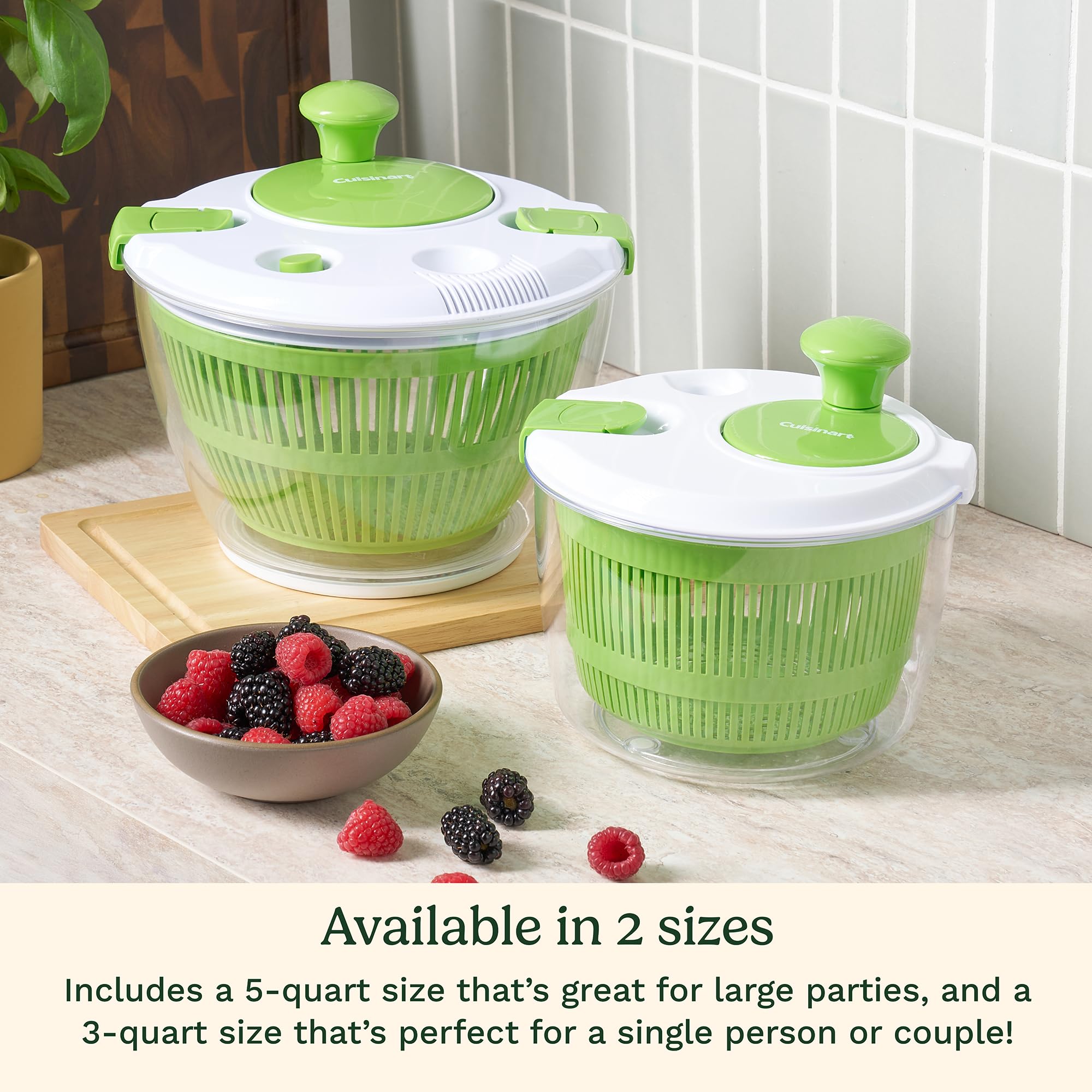 Cuisinart non-skid base keeps the spinner stable during use