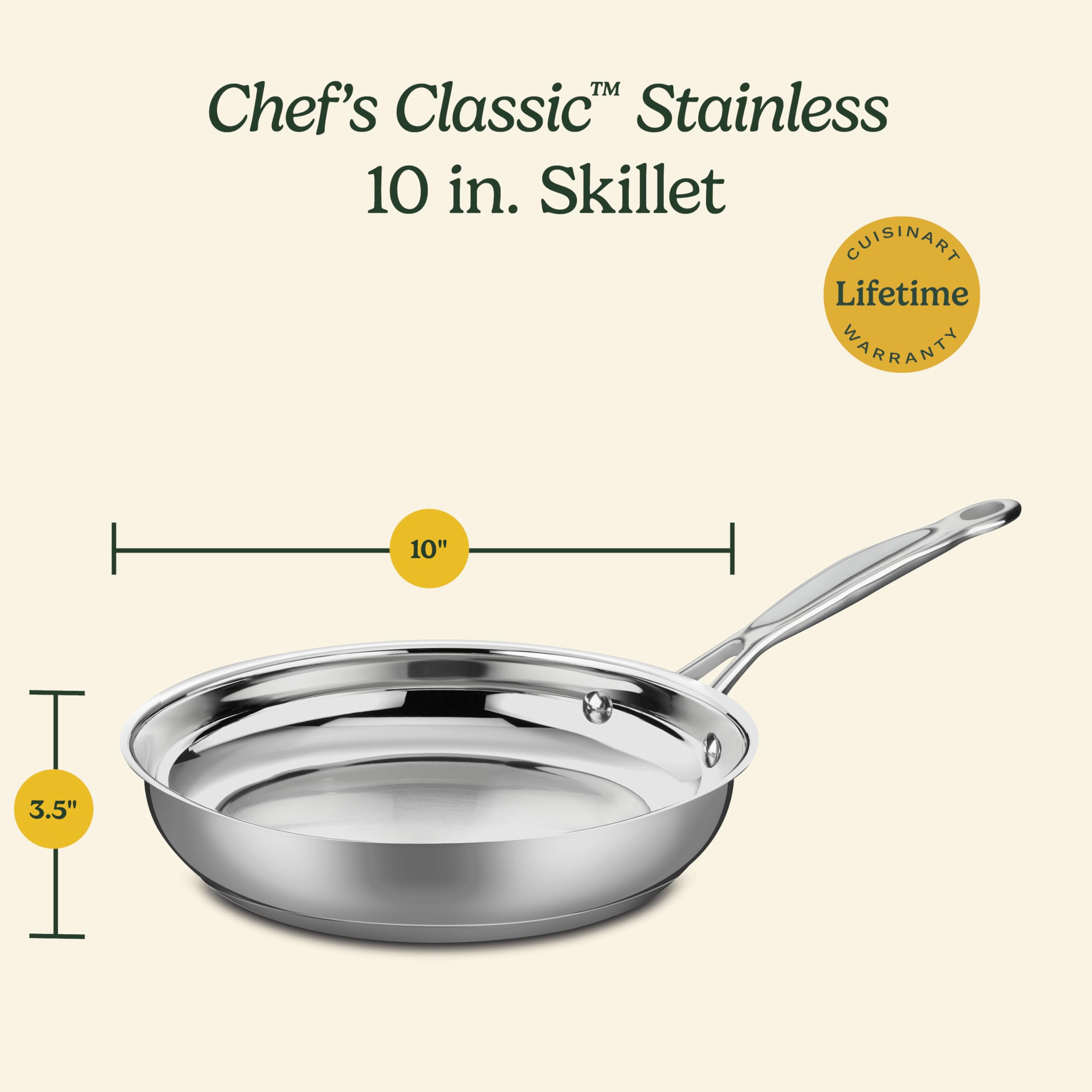 Cuisinart skillet with drip-free pour rim for clean transfers