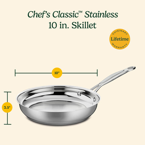 Cuisinart skillet with drip-free pour rim for clean transfers