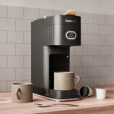 Cuisinart Soho removable 2-stage drip tray fits a 20-ounce travel mug.