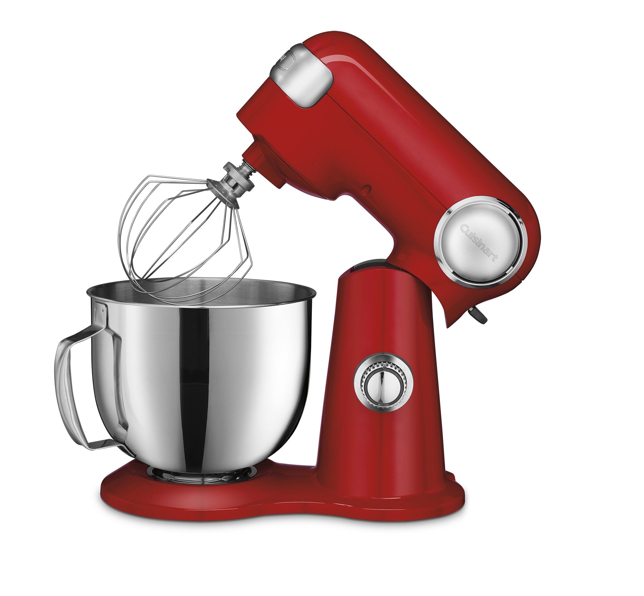 Cuisinart stand mixer included attachments: whisk, dough hook, paddle ready to use.