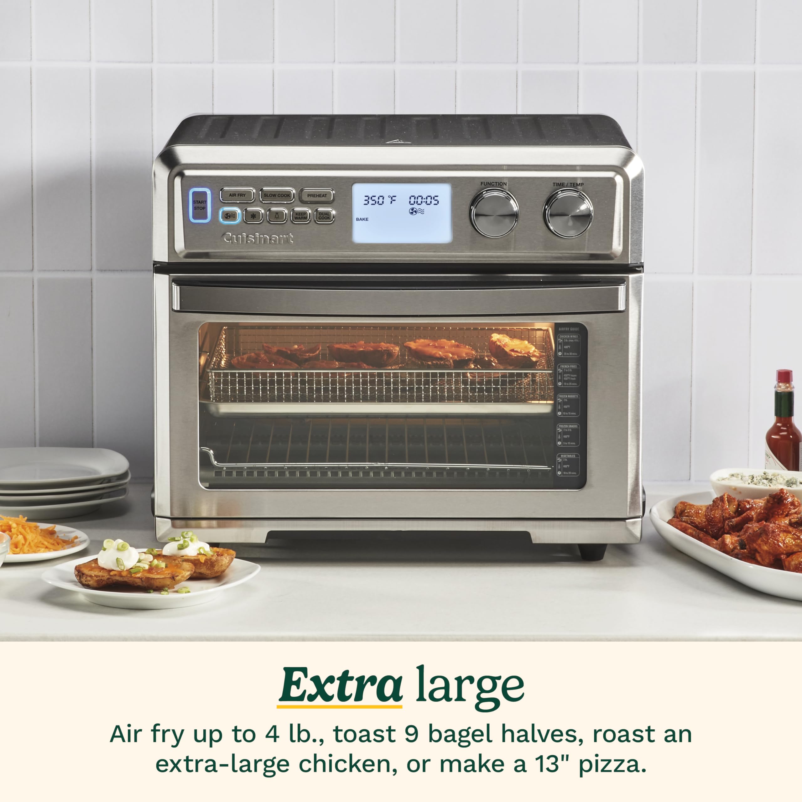 Cuisinart TOA-95NAS control panel highlights precise digital timing