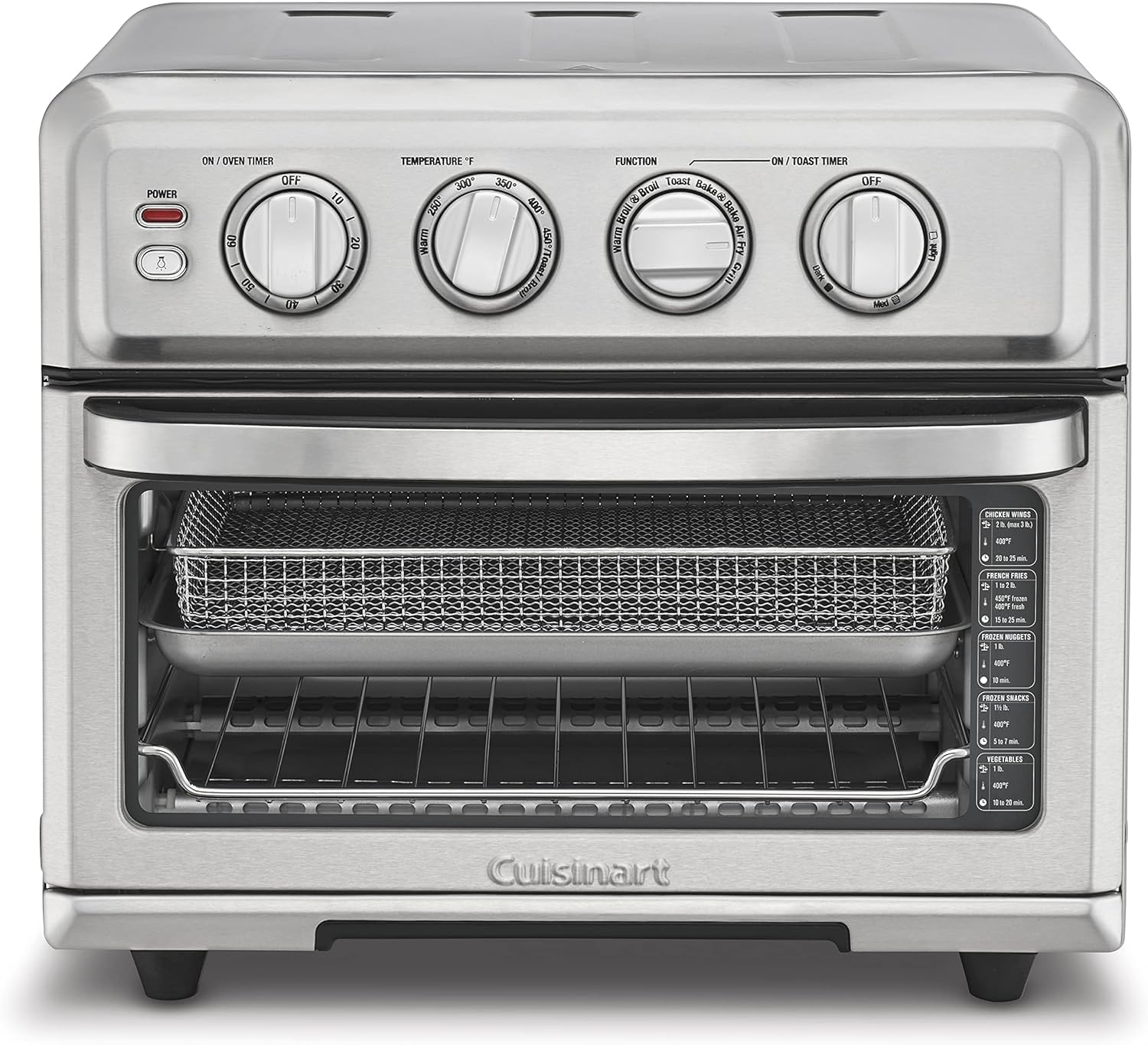 Cuisinart TOA-70NAS exterior stainless steel with adjustable dial controls for versatile cooking.