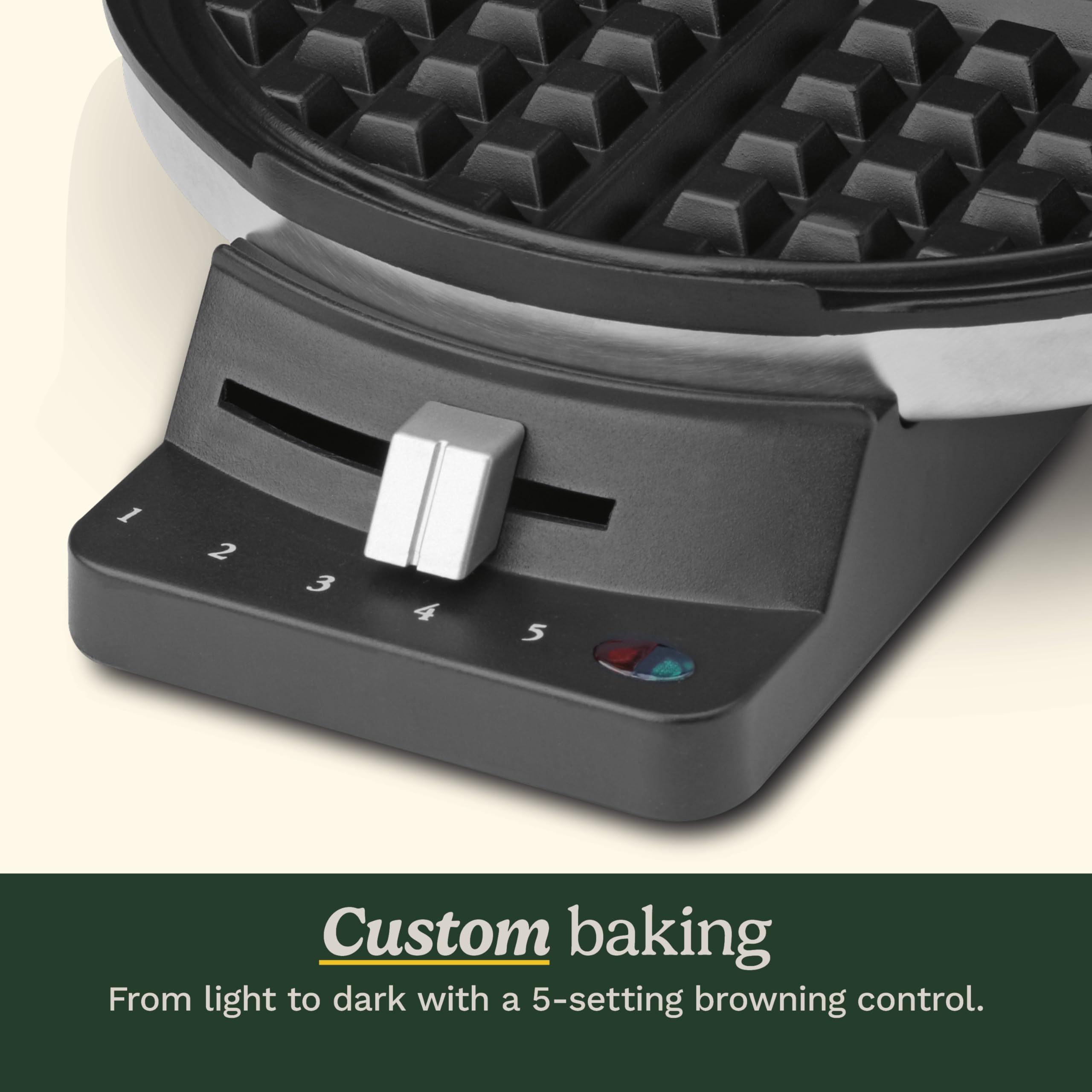 Cuisinart Waffle Maker five browning settings for customized crust