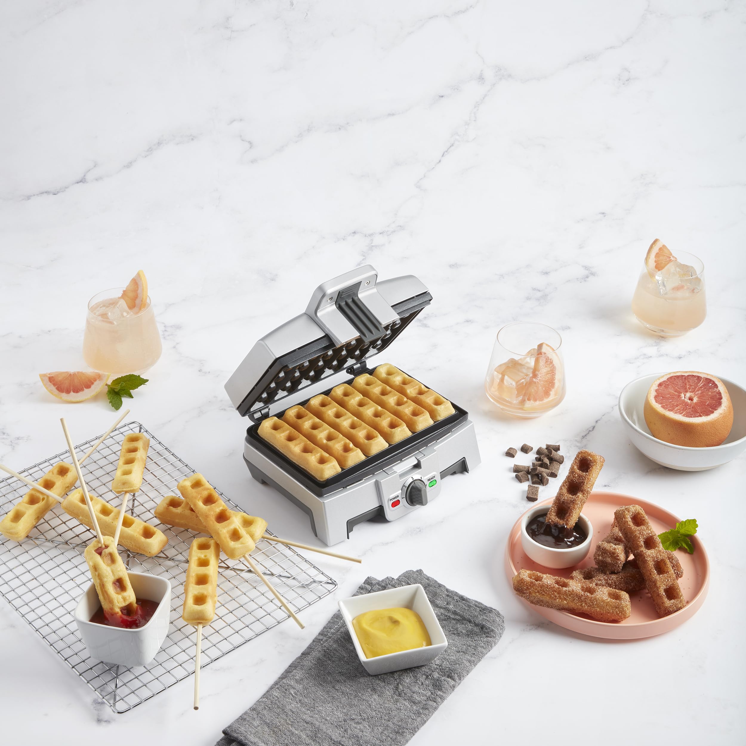 Cuisinart Waffle Stick Maker WAF-ST6 nonstick plates for easy release
