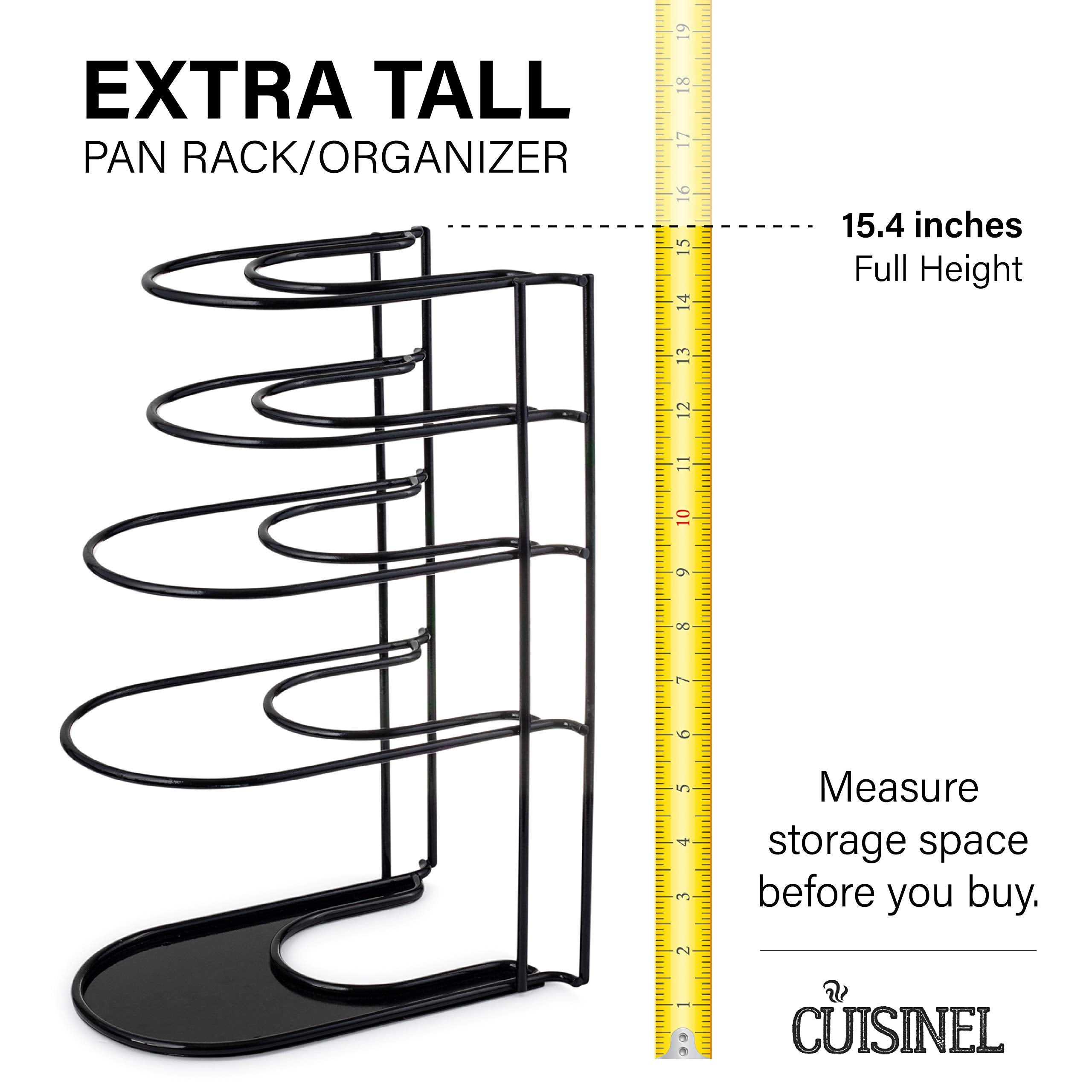 Cuisinel black heavy-duty rack blends with modern kitchens.