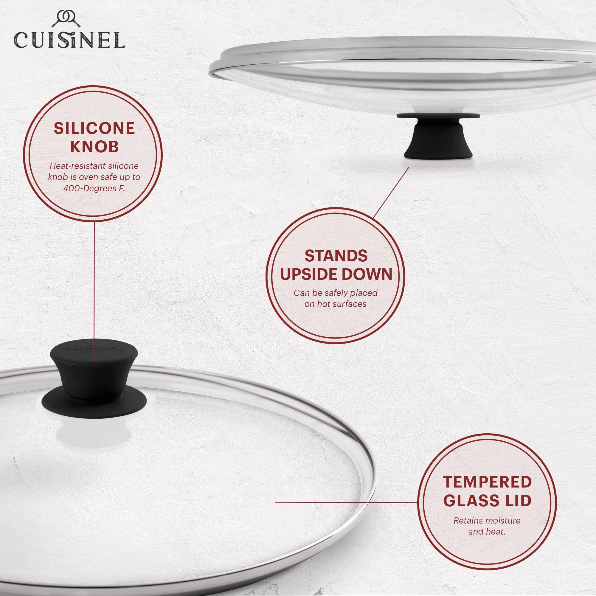 Close-up of the seasoned surface on the Cuisinel skillet.