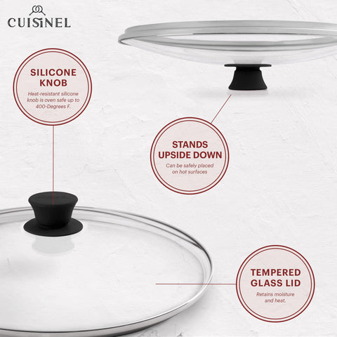 Close-up of the seasoned surface on the Cuisinel skillet.