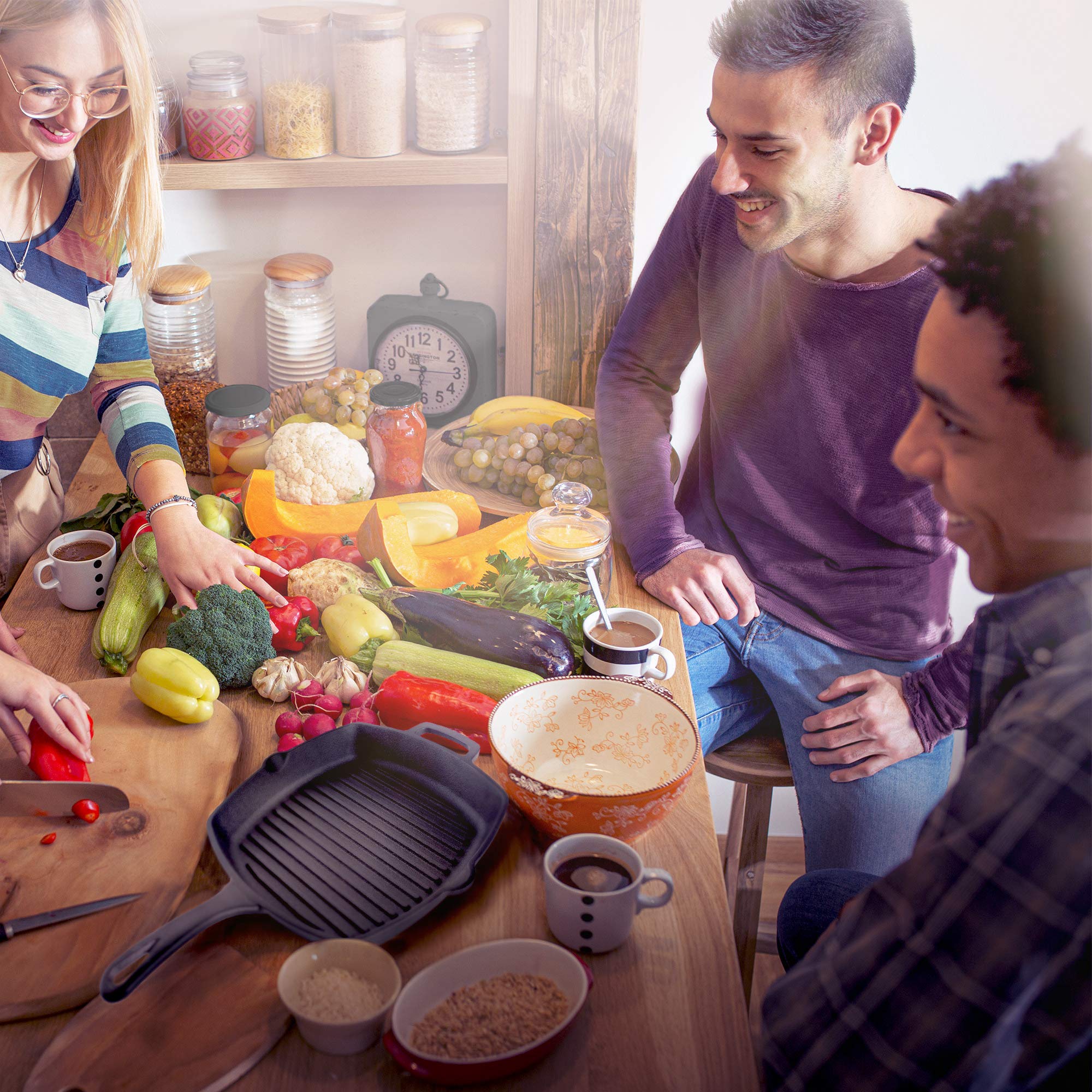 Cuisinel cast iron delivers even heat on stove, grill, or induction