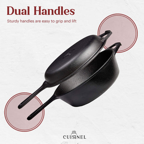 Cuisinel induction-ready skillet on an induction cooktop delivering steady heat