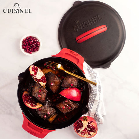 Cuisinel lid compatible with 10 inch pans for braising and steaming