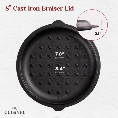 Cuisinel lid with drip-points demonstrates precise heat distribution for braising and simmering.